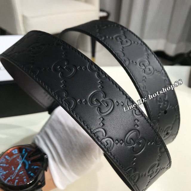 Gucci經典皮帶 古奇小牛皮腰帶  jjp1351